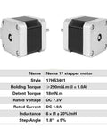 Pack of 4 NEMA17 stepper motors kit with high torque, ideal for 3D printers, CNC routers, and automation projects by MOTOU.