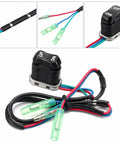 Outboard Trim Tilt Switch Replacement With Direct OEM Fit For Yamaha And Mercury Mariner Replaces 703 82563 02 00 703 82563 01 00 87 18286A43 Remote Control Trim Button Easy Install For Smooth Up And Down Motor Tilt showing switch and wires.