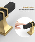 6 Pack 2 Inch Black And Gold T Bar Cabinet Knobs Matte Black Hardware with smooth edges, safe for dressers and cupboards.