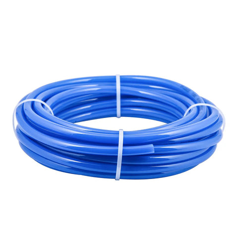 Coiled Five Sixteenth Inch PU Tubing Hose For Air Compressors And Fluid Transfer, 32.8 Feet Long, Blue, Flexible Polyurethane