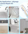 Wide application of Tile Grout Repair Kit With Fast Drying Grout Filler And Silicone Trowel Scraper on sinks, tiles, and toilets