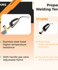 Propane Welding Torch With Type 1 Valve And OPD 78.7 Inch Hose Electric Ignition Soldering Torch for brazing plumbing.