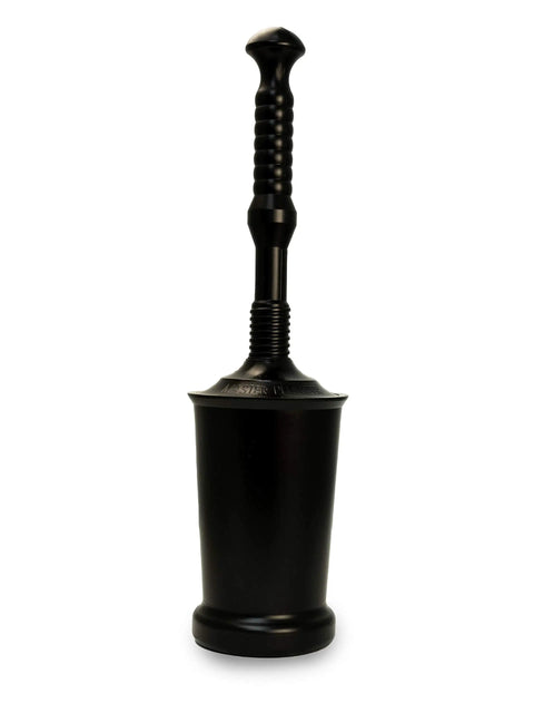 Heavy Duty Toilet Plunger Kit With Tall Bucket Black Air Release Valve And 8 Cup Water Displacement For Quick Unclogging