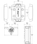 Heavy Duty Square Gate Hinges Pair With Self Closing Tension Dial Pool Fence Brackets And Pet Barriers Polymer Build dimensions diagram