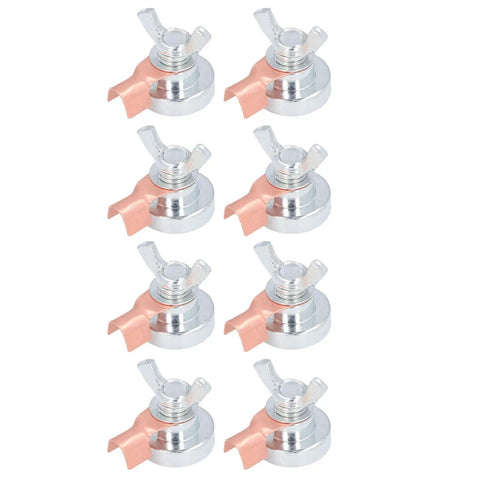 Heavy Duty Magnetic Welding Grounding Clamp With Secure Grip For Fast Setup And Portability Plus Steel Build For Strong Stability On Any Metal Job Site, set of eight clamps.
