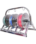 Folding Cable Payoff Stand With Three Quarter Reels For Construction Sites And Home Wiring Heavy Duty Reel Holder