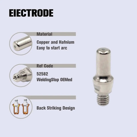 Fabater 24 Piece Plasma Cutting Torch Tip Kit Electrodes made of Copper and Hafnium for easy arc starting.