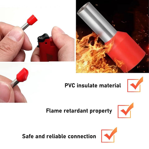Must Have 200 Piece Wire Ferrule Kit With Insulated End Terminals For 4 AWG 25mm2 Copper Crimp Connectors Red Black Set PVC Shell