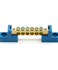 2 Pack Brass Ground Bar Terminal Block, 6 Position Wire Screw Grounding Bus Bar, Durable Electrical Grounding Block with 5mm Holes