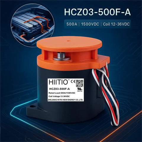 Heavy Duty High Power DC Contactor Rated At 1500 Volts And 500 Amps Hella Durable For Electric Vehicles mounted on a circuit background.