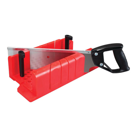 12 Inch Miter Saw With Clamping Box For Accurate Cuts, Cam Pin Lock System On Honeycomb Base, Handles 45 And 90 Degree Miter Angles And 22.5 Degree Face Angles For Octagon Shapes, Plus An Extended Base Lip For Stable DIY Setup