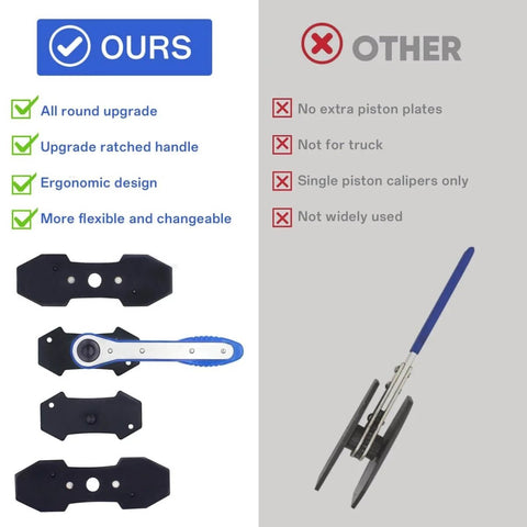 Comparison of Pro Grade Car Brake Caliper Piston Press Tool Set With Ratcheting Spreader Four Hangers And 360 Degree Caliper Press Ratchet