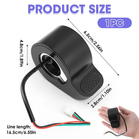 Universal Fit Electric Scooter Thumb Throttle Replacement With Waterproof Connector Slick Plug And Play Design Compatible With GOTRAX GXL V2 Hiboy S2 S2 Pro Megawheels S10 Models