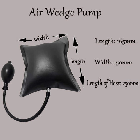 Air Wedge Pump Pro Grade For Cars And Home Projects, Adjustable Auto Leveling Shim Bag, 165mm x 150mm with 250mm hose