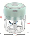 Compact Electric Mini Vegetable Chopper, USB Rechargeable Garlic Slicer And Onion Dicer, 250ml capacity with stainless blades.