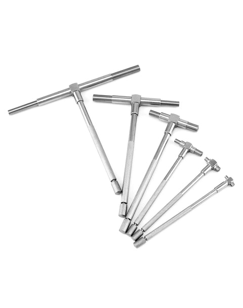 QWORK telescoping bore gauge set, 6-pack steel, 5/16 to 6 inch range for hole measurement