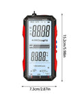 USB Rechargeable Digital Multimeter With Large Color Screen And Backlight, Pro Grade Electrical Tester front view, dimensions shown