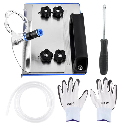 Adjustable Tile Cutter Chamfering Tool For Angle Grinder With 45 Degree Bevel Pro Grade Kit Includes 2 Pairs Gloves And Universal Stand