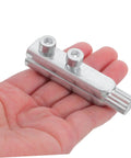 Heavy Duty Stainless Steel Broken Thread Extractor Kit For Faucet Screws And Pipes That Saves Your Skin From Rattling Leaks With Triangular Valve Remover Tools Inside The Box, small metal tool in hand