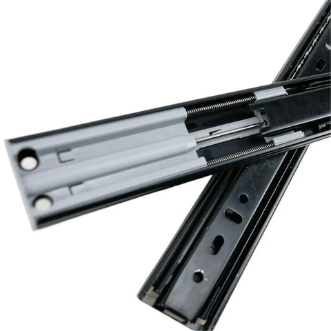 Beefy Heavy Duty Telescopic Drawer Slides 22 Inch Full Extension Hydraulic Ball Bearing Soft Close 27mm Width Black