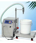 Digital Control Diaphragm Pump Liquid Filling Machine For Honey Beverages And Cosmetics Featuring Built Like A Tank Durability and Dead On Tight Accuracy with a white bucket.
