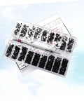 Miniature Machine Screw Set With 18 Sizes Flat Head Countersunk Carbon Steel Screws In Clear Storage Box For Glasses Repair