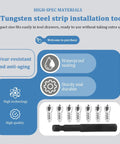 Tungsten steel strip installation tool with screws, compact size, waterproof sealing, high quality for easy tire stud application.