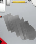 Tough As Nails Steel Cabinet Scraper Tool Kit With Two Precision Card Scrapers showing steel cards arranged for woodworking tasks.