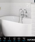 Polished Chrome Clawfoot Tub Faucet With Wall Mount and Handheld Shower, Double-Handle Tub and Shower Mixer, solid brass