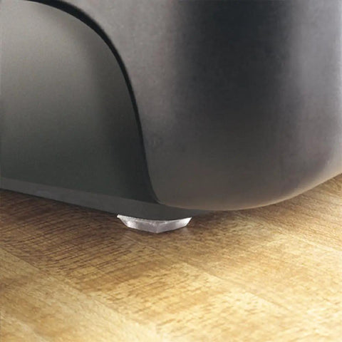 Half Inch Round Self-Stick Cabinet Bumper Pads For Quiet Closures And Scratch-Free Surfaces, Clear, 12 Pack in use on furniture
