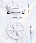 Portable USB Powered Mini Washer with Ultrasonic Turbine Technology, white, 90mm diameter, suitable for travel and dorm rooms