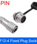 Panel Mount Rectangular Connector 4 Pin Metal Male And Female Power Plugs For Equipment Plug And Play Built Tough Industrial Grade Easy Install Durable Metal Housing Single Pack, 4-pin SF12-4 metal panel-mount connector
