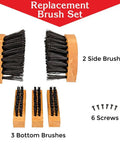 Deluxe Pro Grade Boot Cleaner Replacement Brush Set Five Piece Kit For Heavy Duty Shoe Care Fits Deluxe And Big Boot Model SB5U