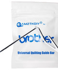 Universal quilting guide bar for Brother sewing machines, silver metal with curved guide edge, packaged.
