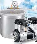 Heavy Duty Oil Free Silent Vacuum Pump Rock Solid Negative Pressure Air Suction For Lab Equipment And Industrial Machinery with pressure gauge and air filter.