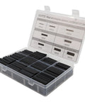This Awesome 650 Piece Heat Shrink Tubing Kit With 2 To 1 Ratio Delivers Super Secure Wire Wraps That Stick Tight And Won't Slip Even In Hot Or Cold Temps Plus The Massive Assortment Covers All Your Electrical Projects No Matter How Big Or Small They. 650-piece black PE heat shrink tubing kit in storage box, assorted sizes for wiring and cable repair
