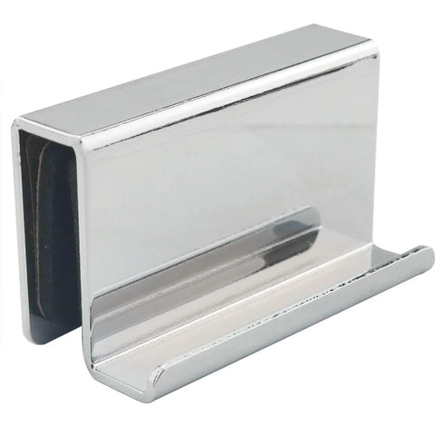 Glass Door Clip On Handles 4 Pack Stainless Steel Cabinet Pulls, 1.6 Inches Long, fits 5-6 mm glass, non-rusting, scratch resistant.