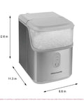 Next Level Countertop Nugget Ice Maker Built With Quick Fifteen Minute Cycle To Serve Hella Delicious Chewable Soft Ice Daily Near Thirty Three Pounds With Sleek Metallic Finish, 12.6x8.6 in.