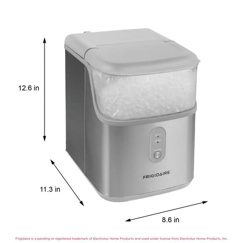 Next Level Countertop Nugget Ice Maker Built With Quick Fifteen Minute Cycle To Serve Hella Delicious Chewable Soft Ice Daily Near Thirty Three Pounds With Sleek Metallic Finish, 12.6x8.6 in.