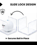 Clear Golf Ball Cube Display Case Six Pack For 360 Degree View, Dust Proof Acrylic Ball Holders Open Design Slide Lock Secures