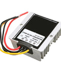 Road Warrior 48V To 13.8V Step Down Converter with wiring, designed for boats, trucks, and solar kits, ten amps output.