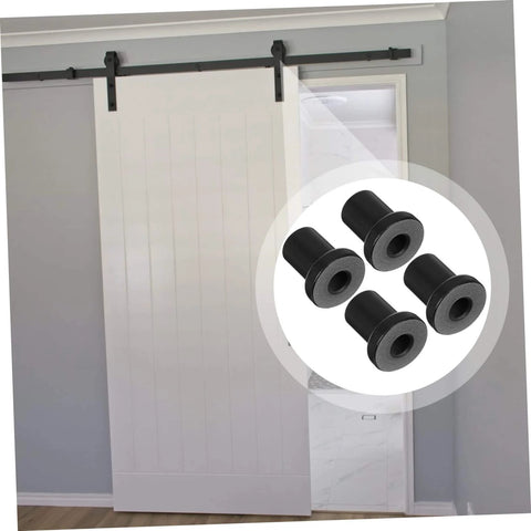 4 Pack Carbon Steel Sliding Barn Door Track Spacers And Connectors For Wall And Rail Track Spacer Assemblies Pro Grade Build shown
