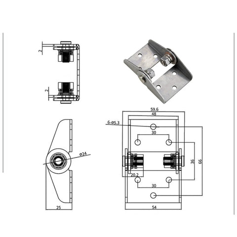 304 stainless steel adjustable torque hinge for industrial machinery, 6.0 Nm torque, Amazon brand