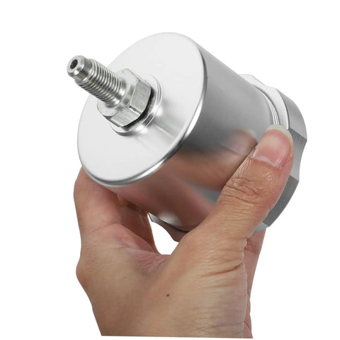 Hand holding silver Drift Ready Racing Car Oil Tank Hydraulic Reservoir Cup With Easy Install For Brake And Clutch Control Precise Fluid Management