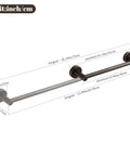 Adjustable Bronze Towel Bar 15 to 24 Inches, Wall Mounted Towel Rack with Oil Rubbed Finish, Rustic Farmhouse Style
