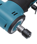 Close-up of Heavy Duty Cordless Die Grinder For Polishing Sanding And Surface Prep Featuring Dual Rechargeable Lithium Batteries.