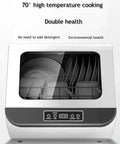 No Fuss Countertop Portable Dishwasher With Five Smart Wash Cycles And Turbo High Temp Sanitizing featuring 70° high temperature cooking.