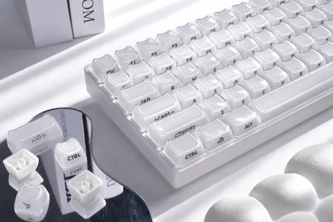 Wireless Mechanical Keyboard With Number Pad And Dynamic RGB Lighting Featuring playful jelly cat keycaps, detailed top view.