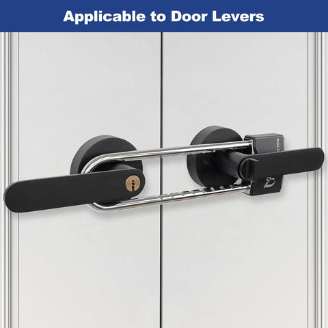 Built Tough Double Door Barricade Lock For French Doors All Metal U Shaped Security Bar With Keyed Lock on door levers