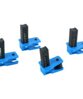Fluid Line Stopper Clamp Kit With Spring Loaded Plugs For 1/2 In, 3/8 In, And 5/16 In Lines 4-Piece Universal Plastic And Metal Stopper Set Blue